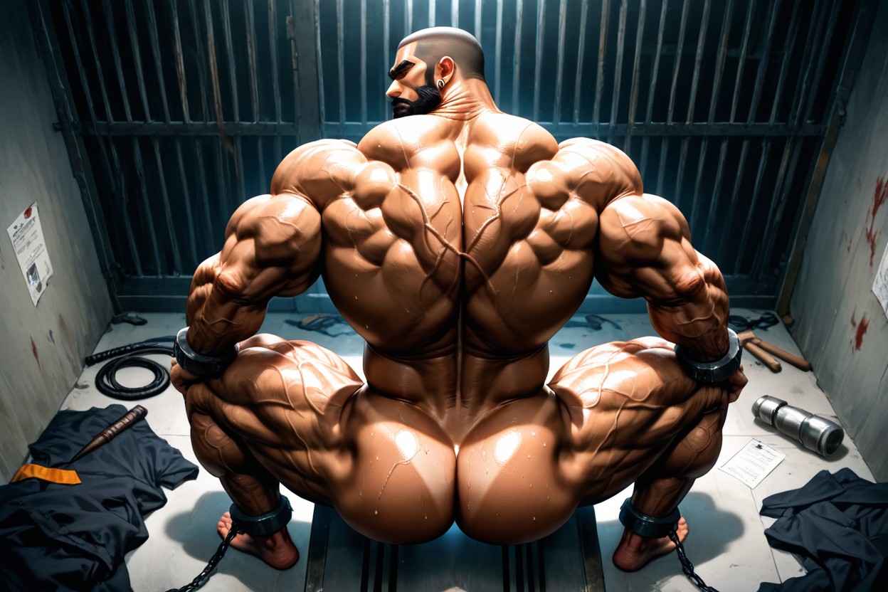 On Tiptoes, Veiny Arms, Hyper Muscular Body Porno IA Gay