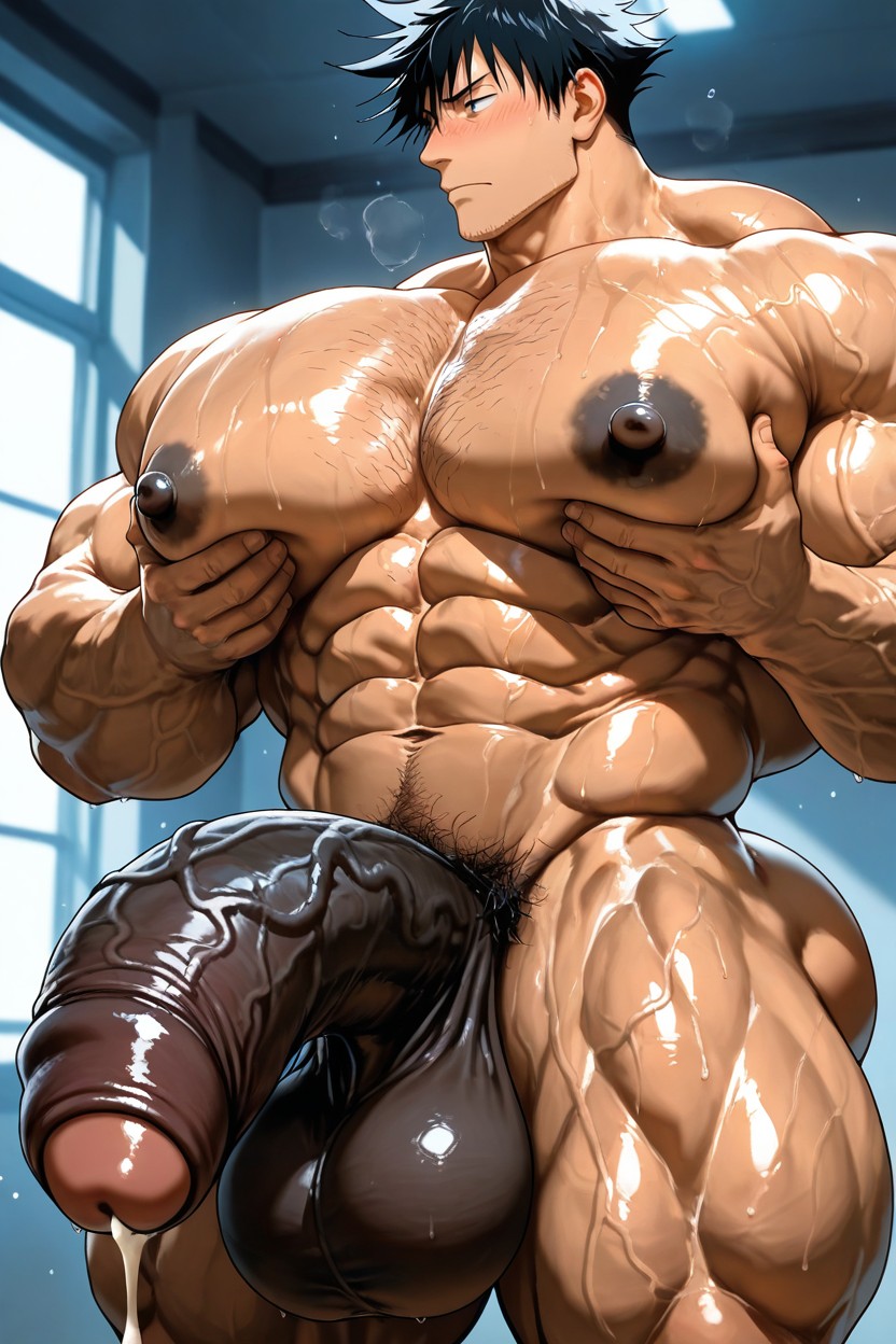 Boulder Shoulders, Colossal Muscularity, Hair Shaved On Sides Porno IA Gay