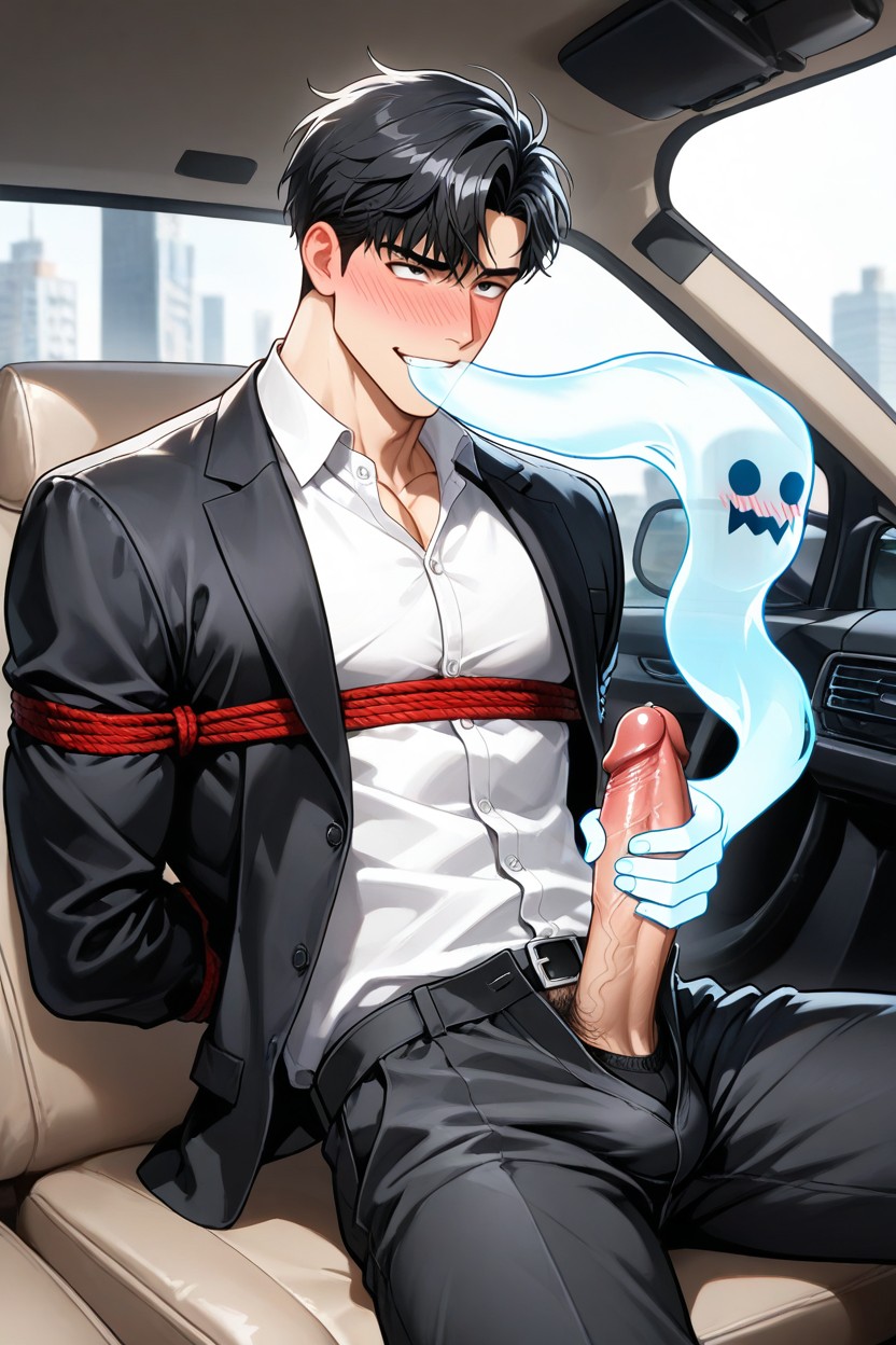 Office Shirt, Courte Longueur, Ceo Style Porno IA Gay