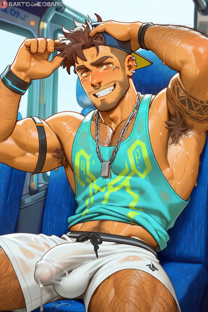Oily, Chain Necklace, Exposed Torso Porno IA Gay