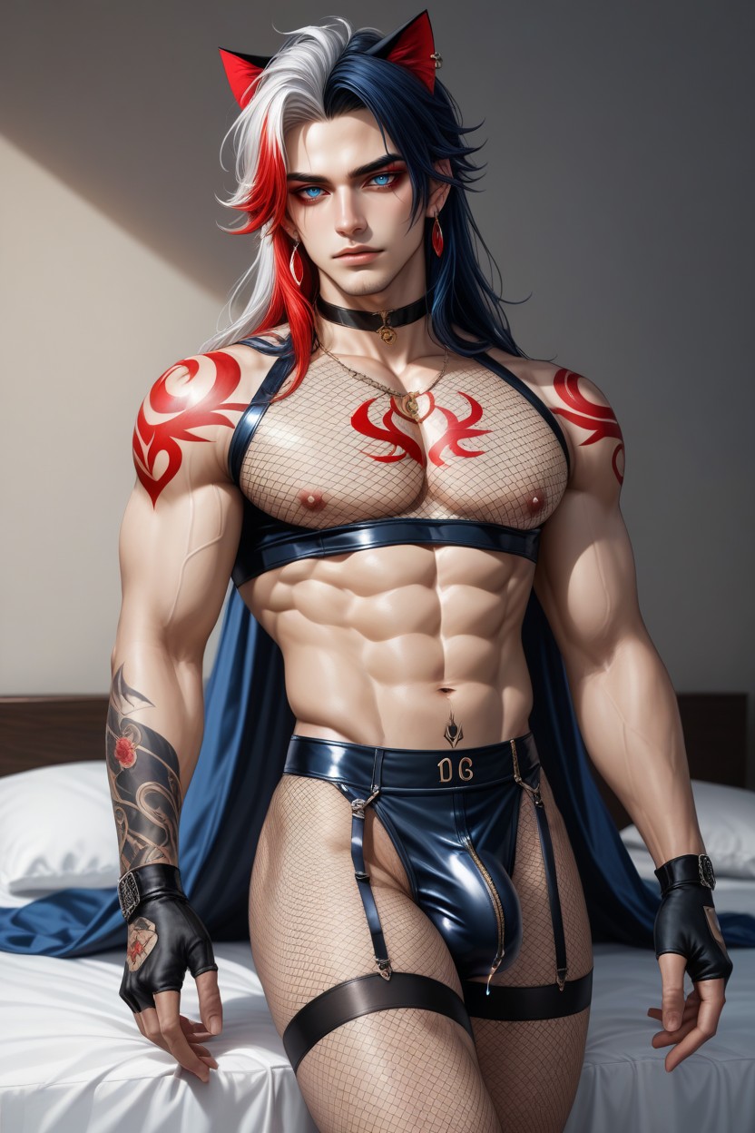 Catears, In Bed, Seductive Eyes 게이 AI 포르노