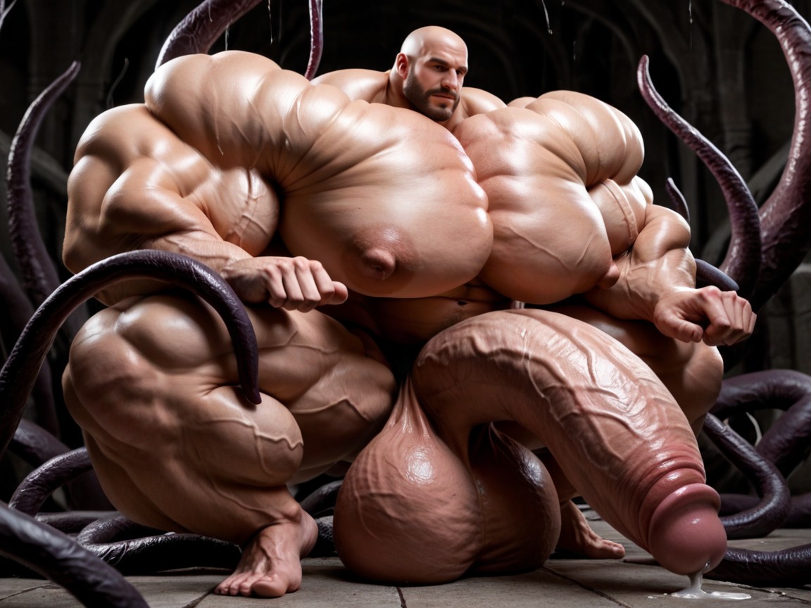 Hyper Puffy, Exploding With Muscle Growth, Hyper Massive Balls On Floor ゲイAIポルノ