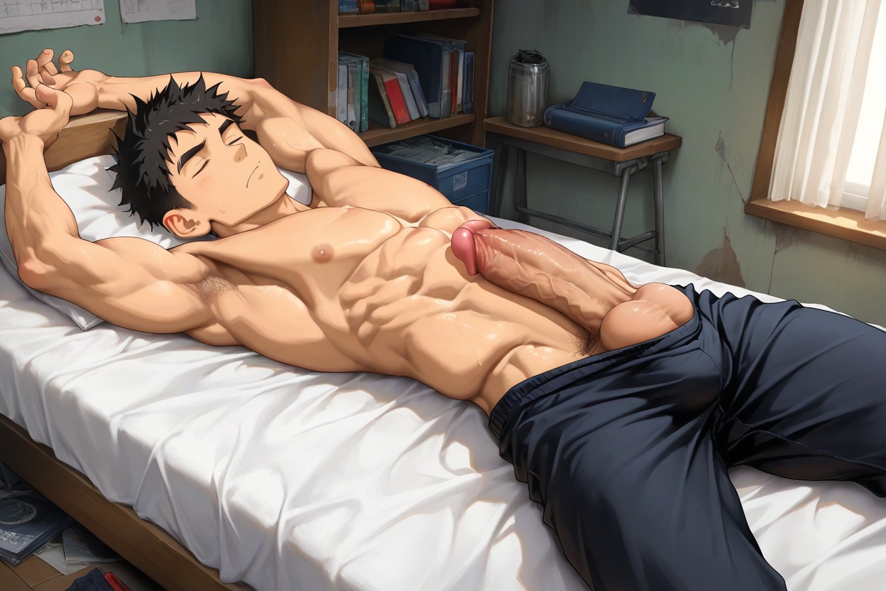 ベリーショートヘア, Tight Waist, Big Balls ゲイAIポルノ