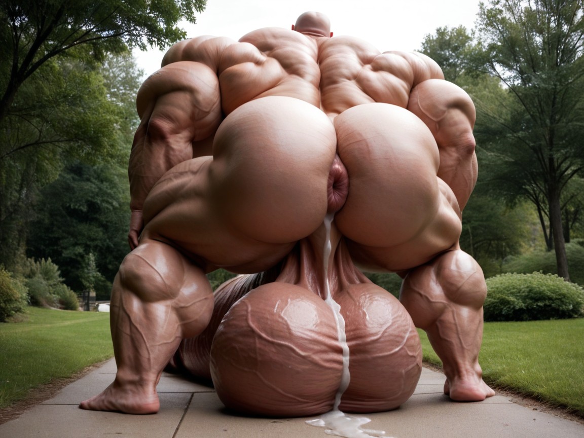 Puffy Nipples, 後視圖, Massive Bodybuilder Muscles AI同性戀黃片