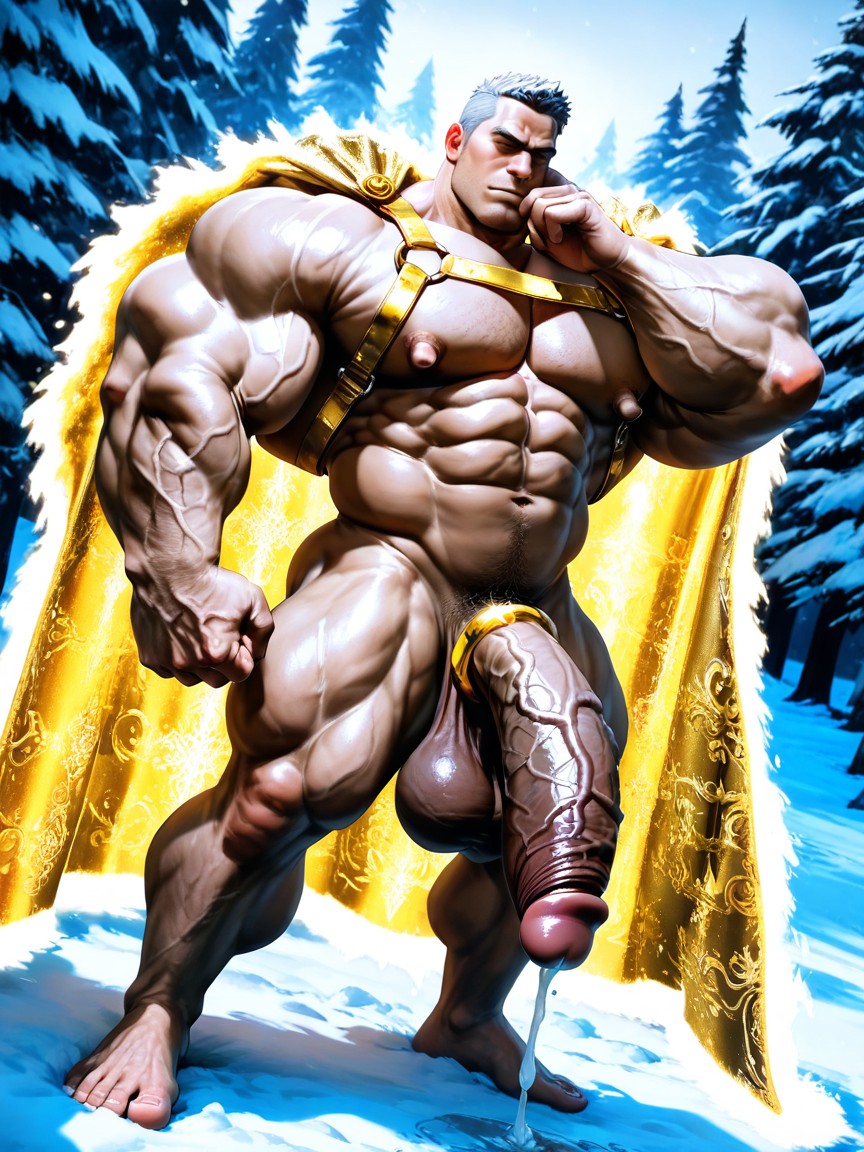 Square Jaw, Massive Muscular Male Knight, Hyper Defined Growing Muscles Porno IA Gay