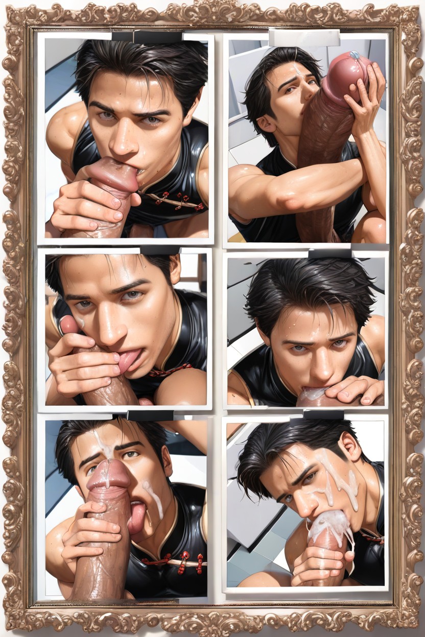 Cock Next To Face, Framed Professional Photo, Vibrant ゲイAIポルノ