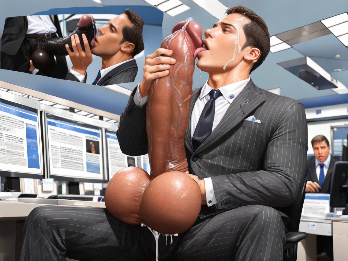 On His Knees, Orgasmo, Cock Bigger Than Body Pornografia gay com IA
