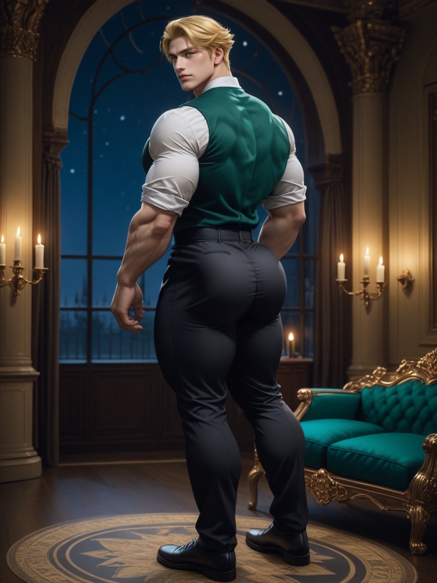 Perfect Round Ass, Bulky Body, Windows Porno IA Gay