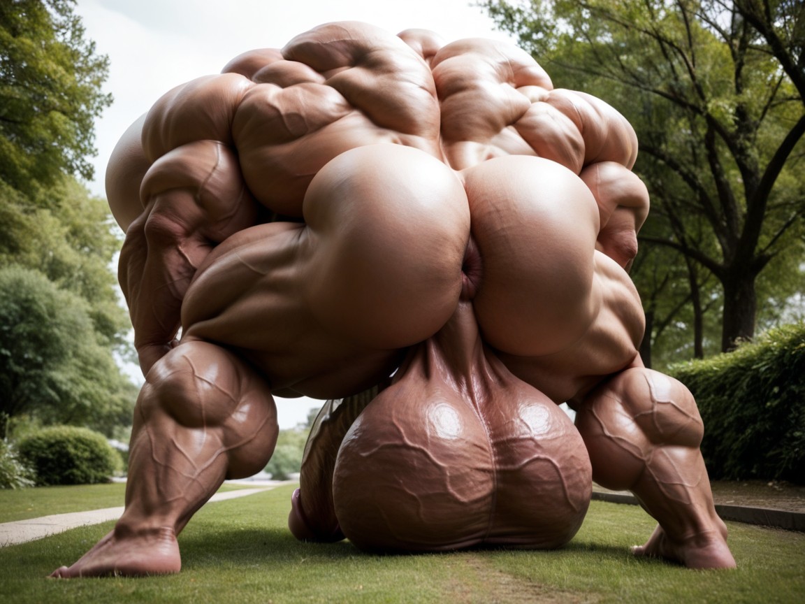 Massive Bodybuilder Muscles, De Cima Para Baixo, Huge Cock Tentacles Penetrates Mouth Pornografia gay com IA