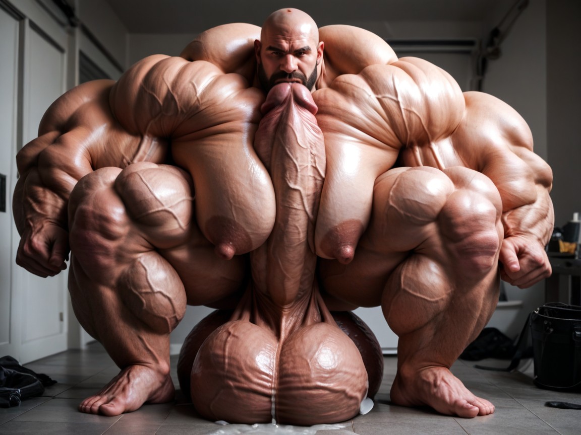 Extreme Massive Hyper Muscles, Huge Cock Tentacles Penetrates Mouth, Massive Oversized Hyper Testicles Porno IA Gay