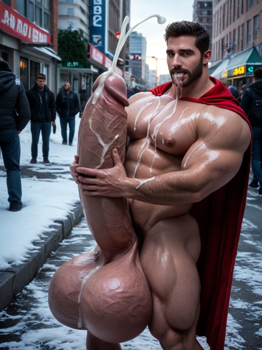Angular Features, Cumshot, Hands Fondling Massive Balls Porno IA Gay
