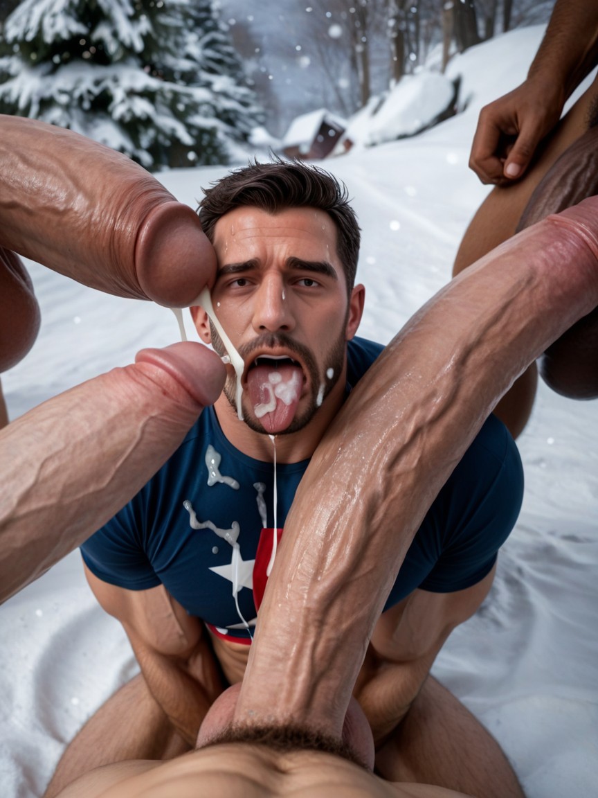 Hugging Cock, Many Men, 시점 게이 AI 포르노
