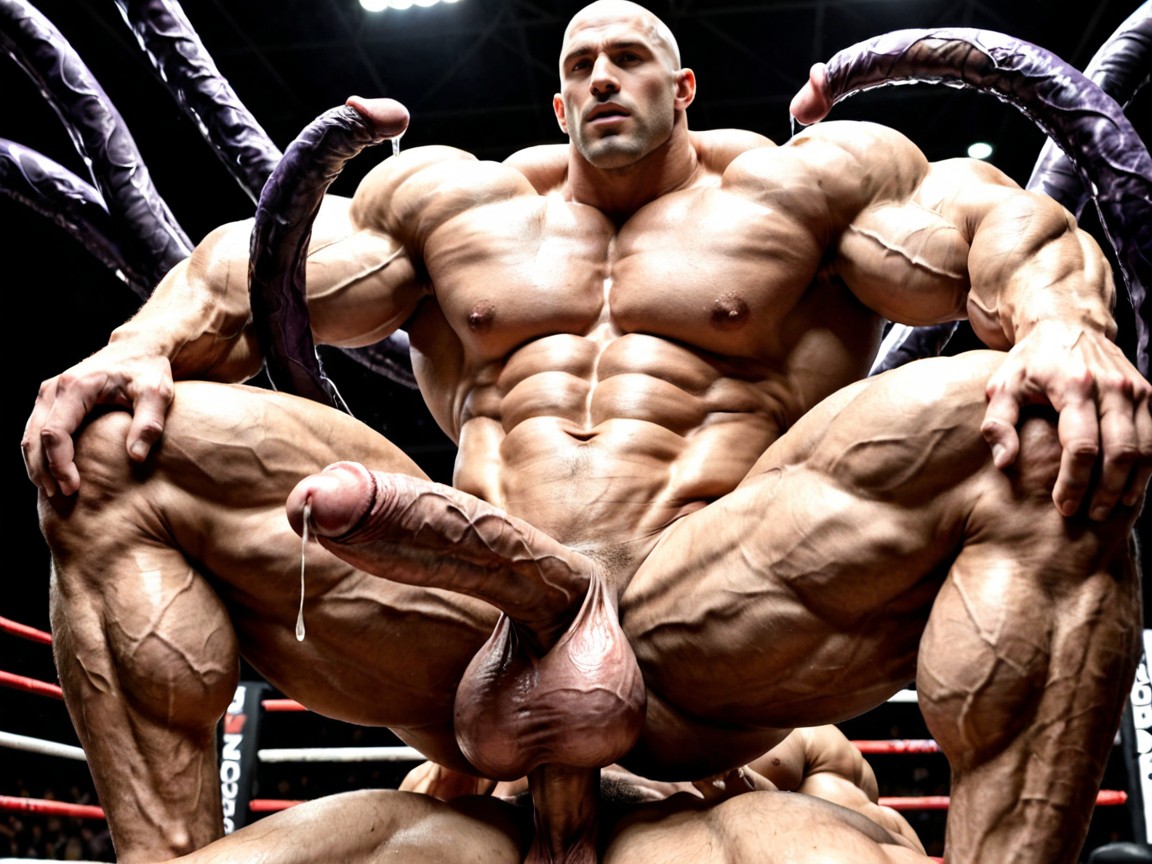 Hyper Muscles, Cock Tentacles Penerates In Anal, Massive Bodybuilder Muscles Porno IA Gay