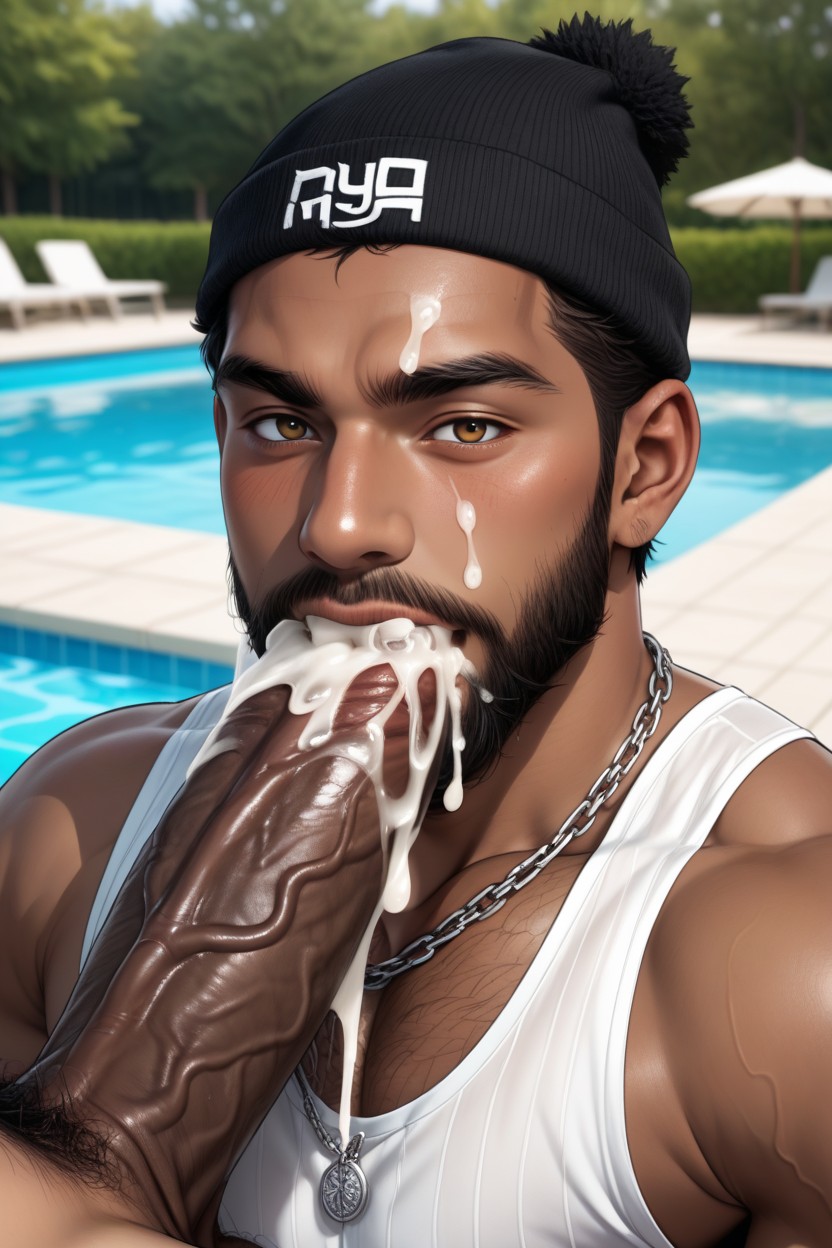 Taches De Rousseur, Licking Cock, Cum Stream Into Open Mouth Porno IA Gay