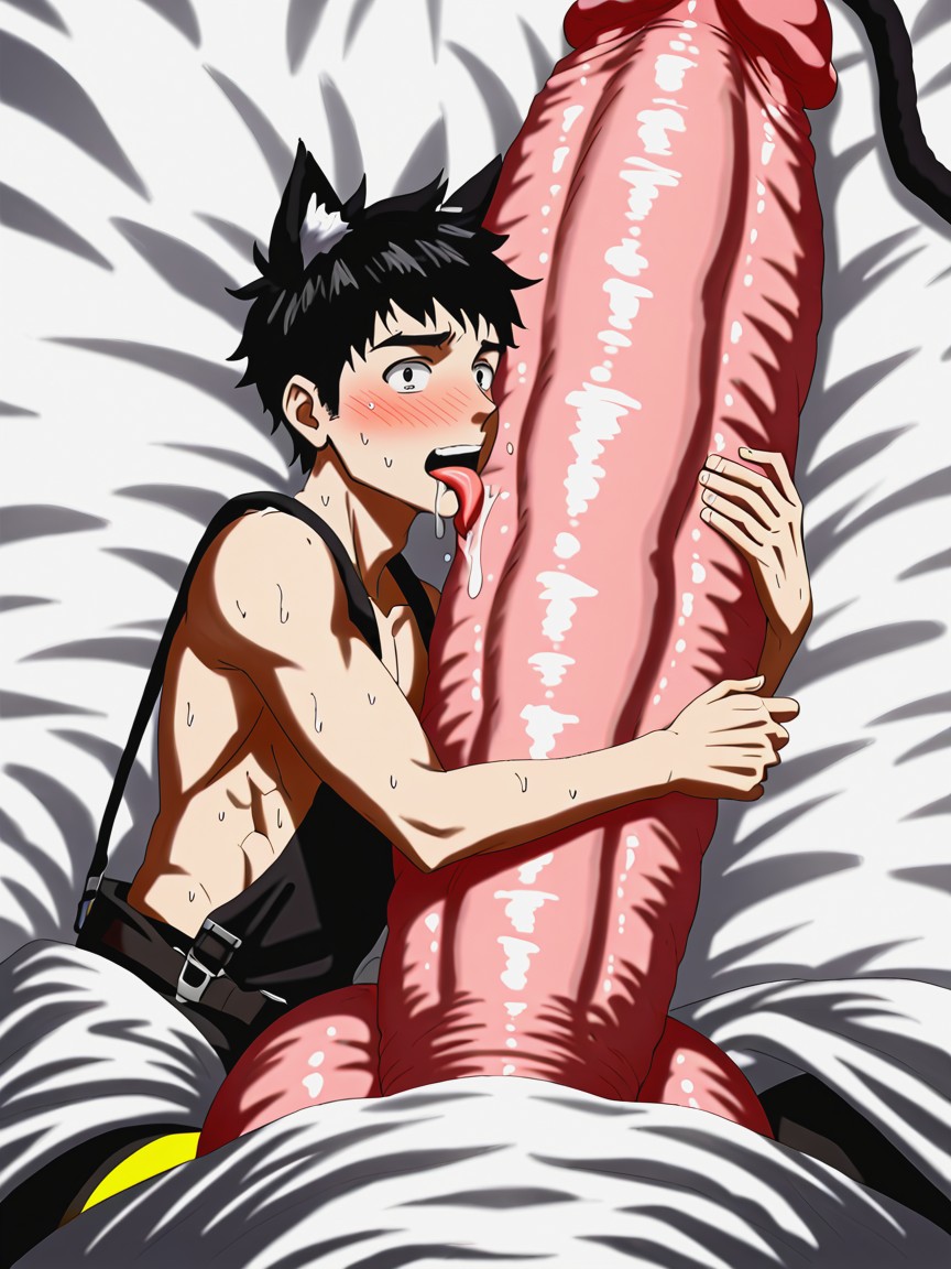 Cat Ears, Portrait, Handjob AI Gay Porn