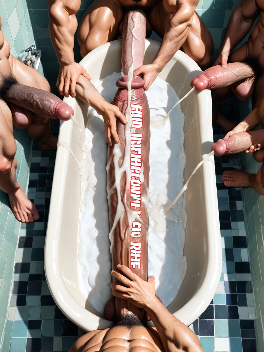 Cum Bathtub, Clear Lines, Uncut Hyper Cock Much Bigger Than Leg AI同性戀黃片