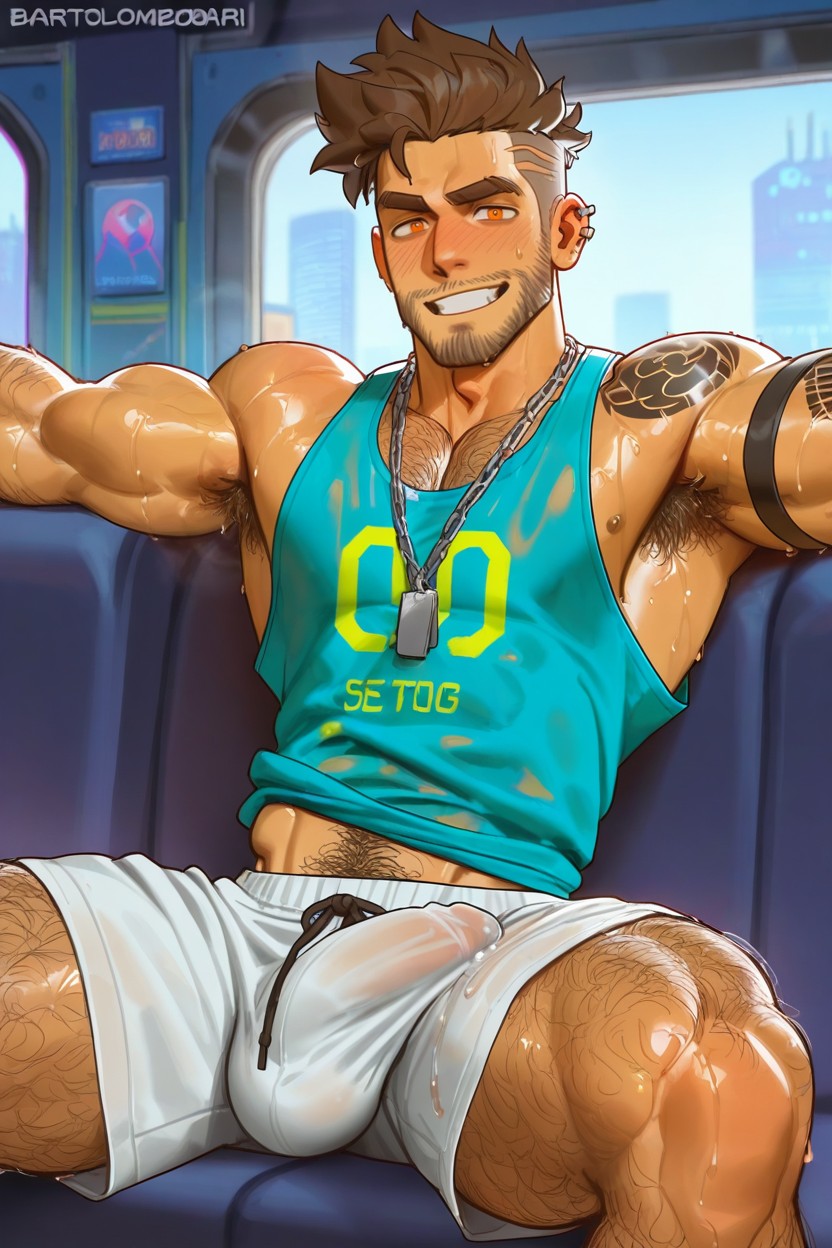 Hair On All Sides Of Head, Brown Hair, Side View AI同性戀黃片