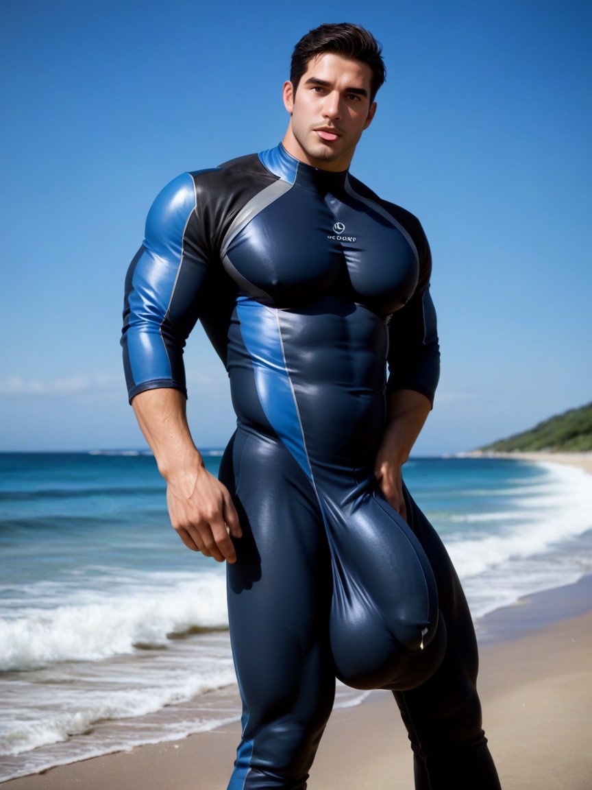 Detailed, Cock Outline On Chest, Gigantic Thick And Long Bulge AI同性恋黄片