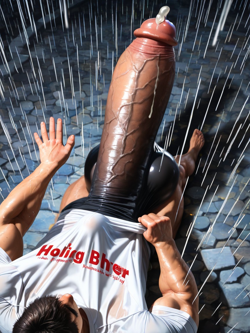 Hyper Upward Erection Stretches Shirt, Hugging Cock, Trying To Hide Cock Porno IA Gay