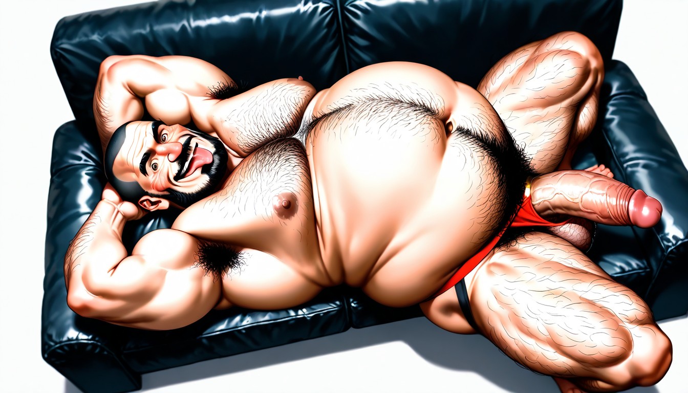 Choqué, Corps Entier, Allongé Porno IA Gay