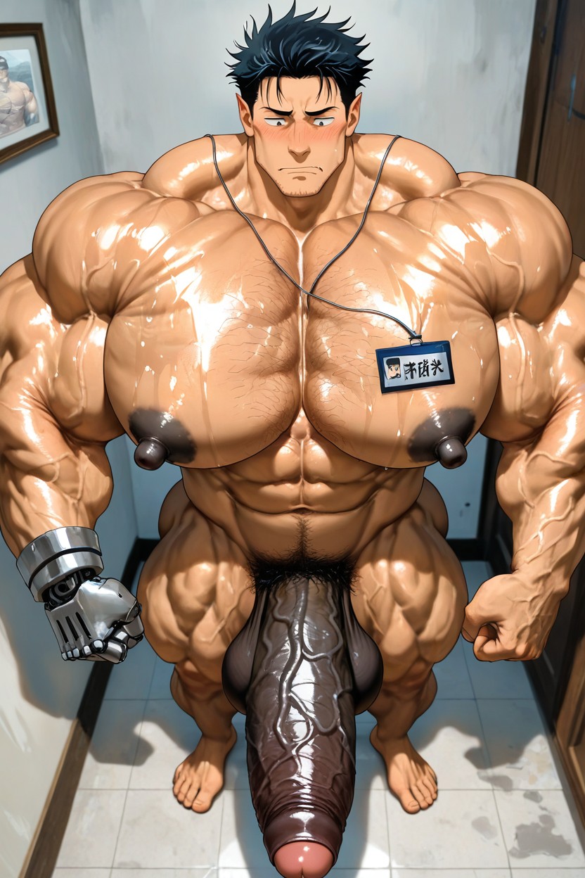 No Tits, Deeply Etched Blocky Abs, Black Penis Pornografia gay com IA