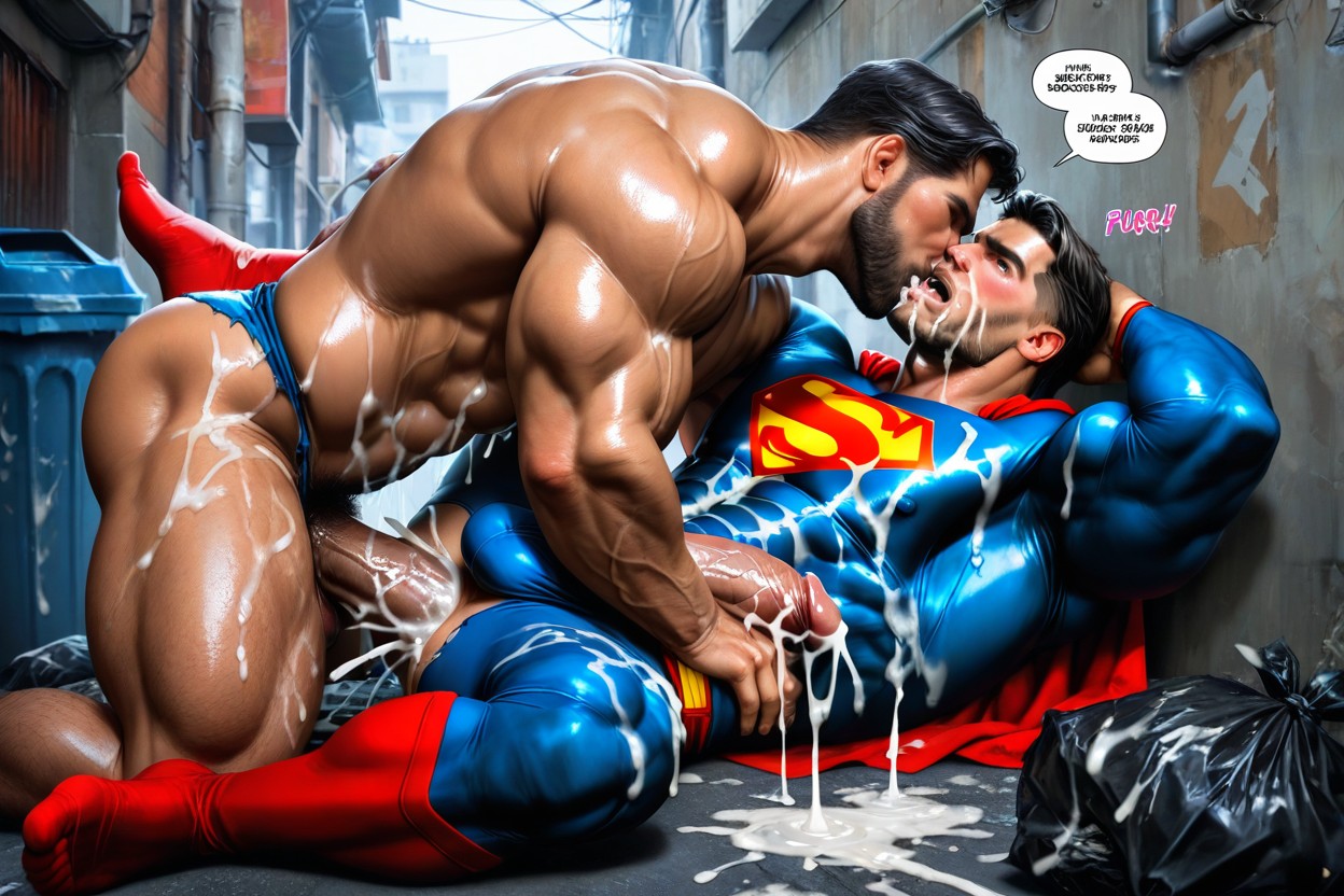 Dark Brown Skin, Muscular Ass, Cum On Stomach AI Gay Porn