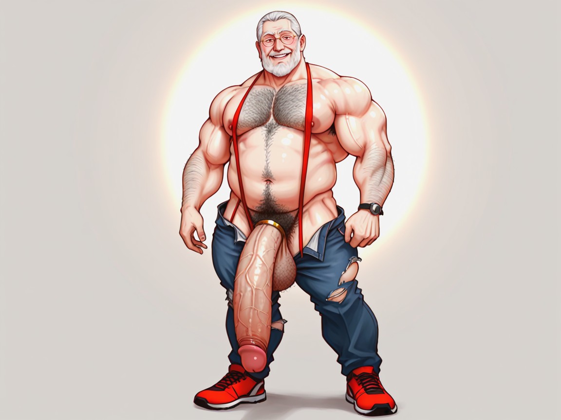 Realistic Shadows, Excessive Hairy Body, Chocado Pornografia gay com IA