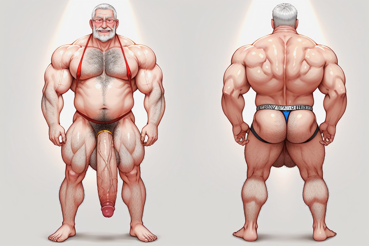 Tagame Art Style, Horny, Octane Render ИИ гей порно