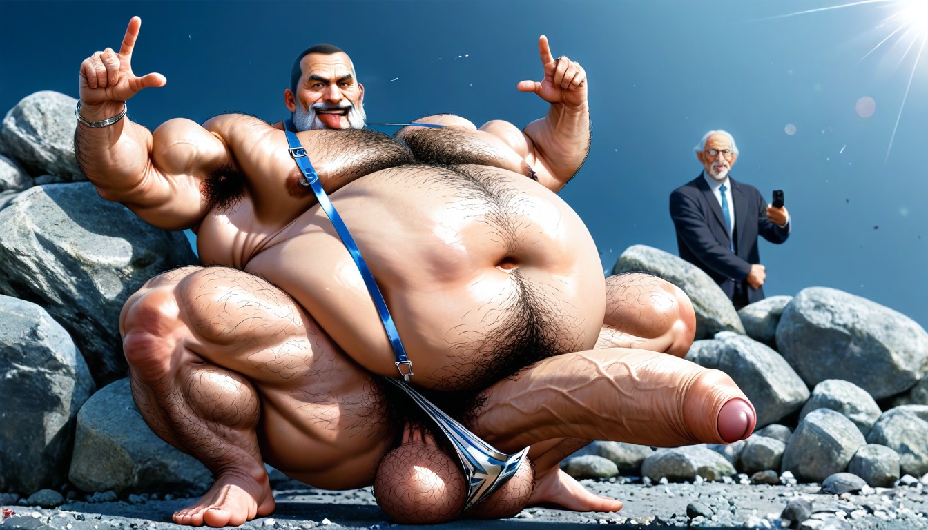 Gêné, Excessive Belly Hair, Thong Porno IA Gay