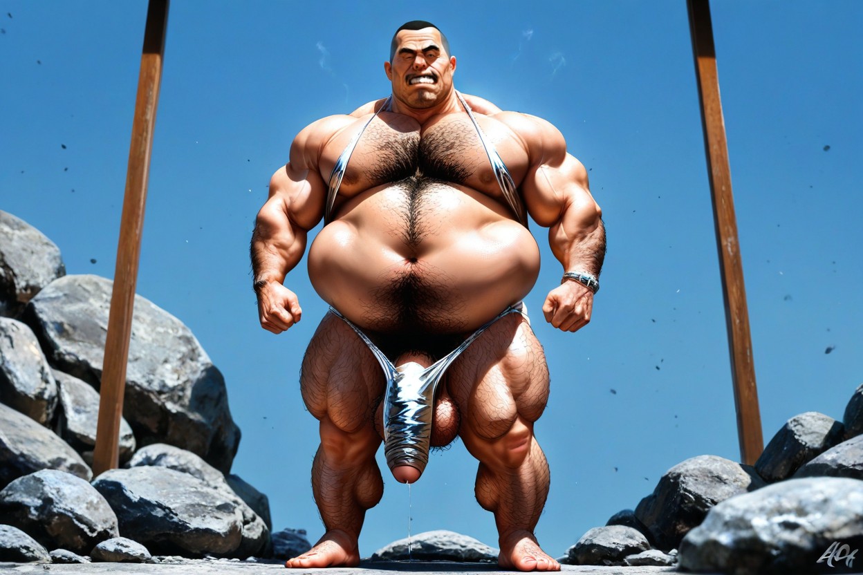 Shirtless, Hairy Balls, Erect Penis Porno IA Gay