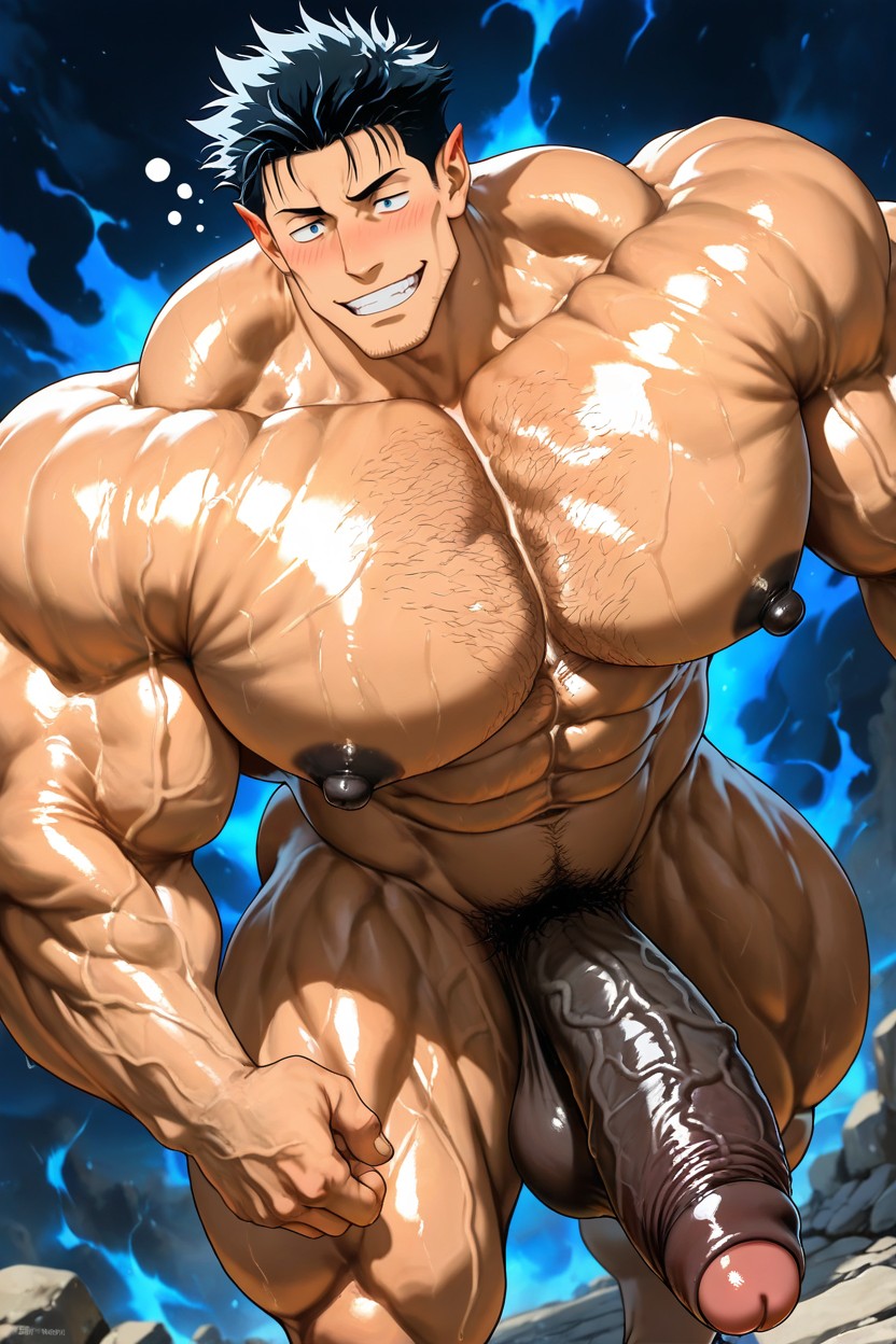 Detailed Face, Perspective, Big Muscles Porno IA Gay