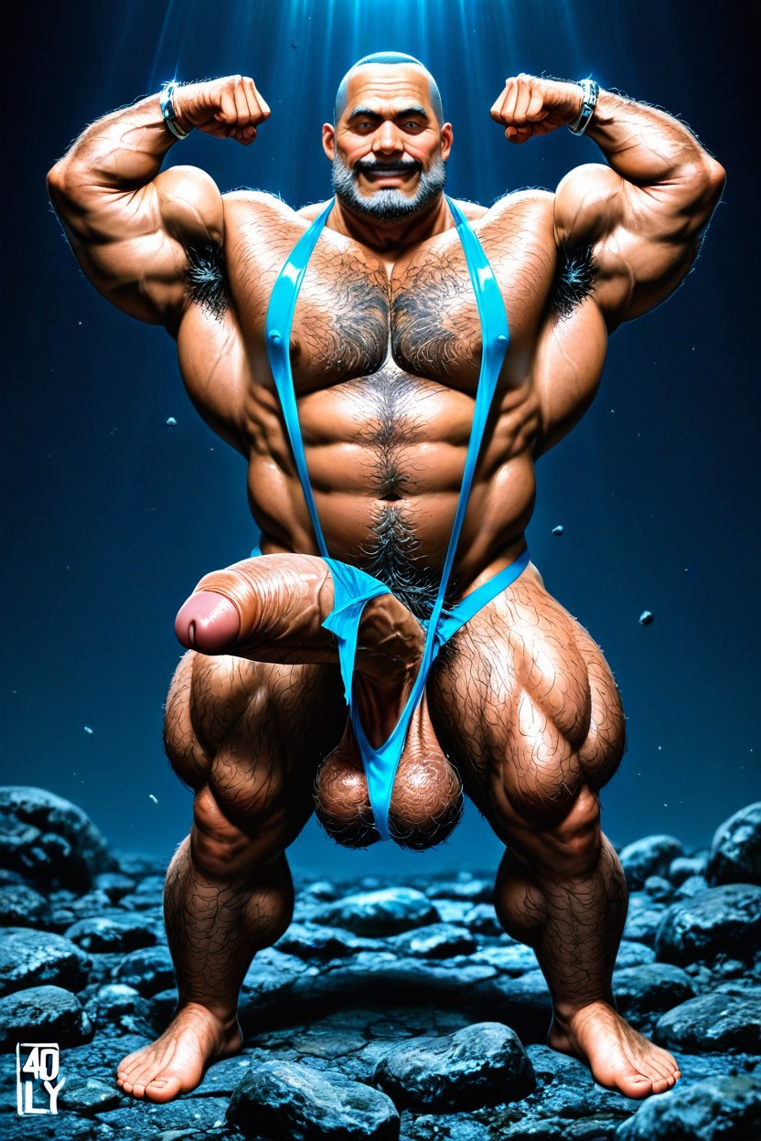 Model, Bulging Veiny Penis, Foreskin Pornografia gay com IA
