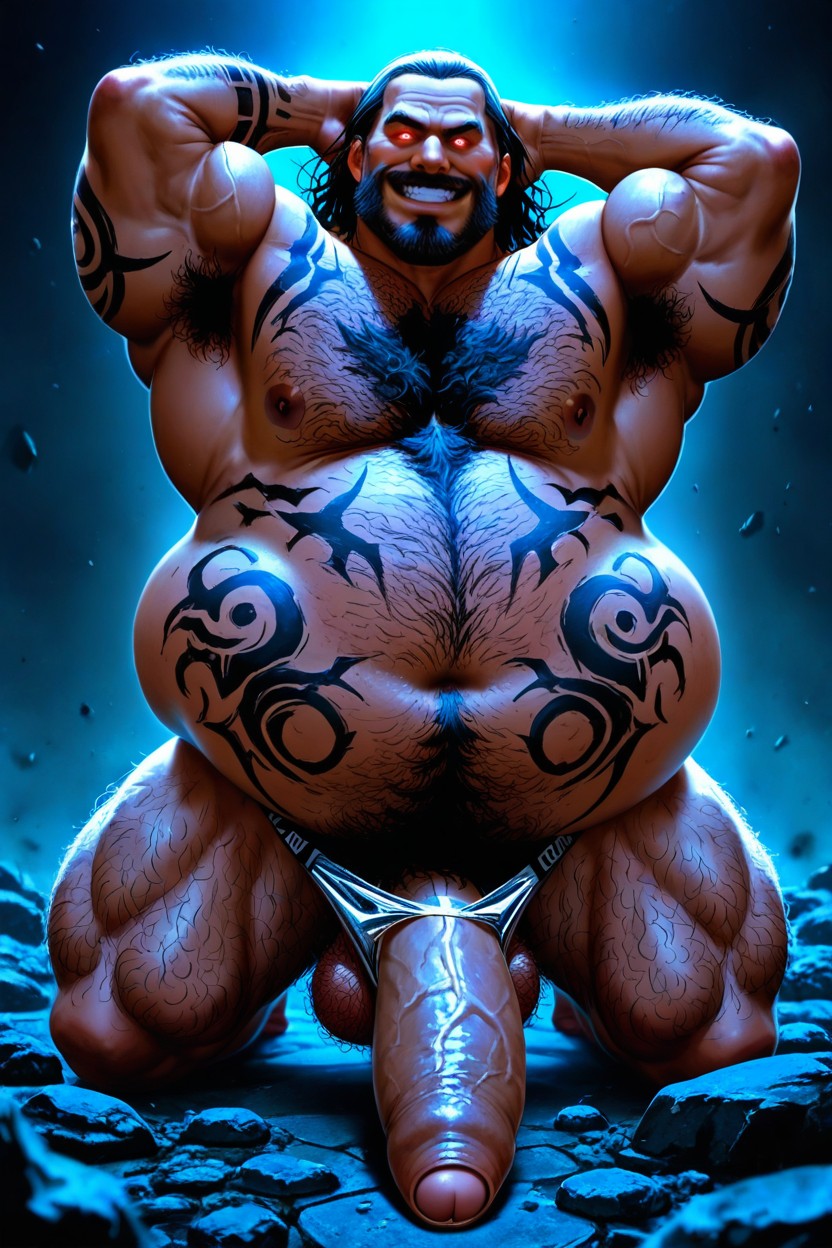 Huge Veiny Pecs And Huge Muscular Chest, Strong Lines, Hairy Balls Pornografia gay com IA