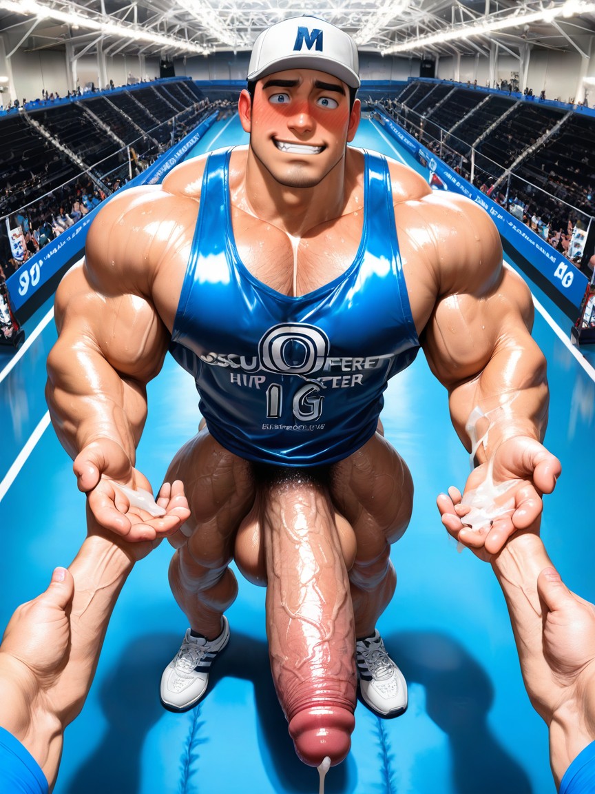 Massive Impossibly Sized Hyper Cock Bigger Than Whole Body, 上視角, Sweaty AI同性戀黃片