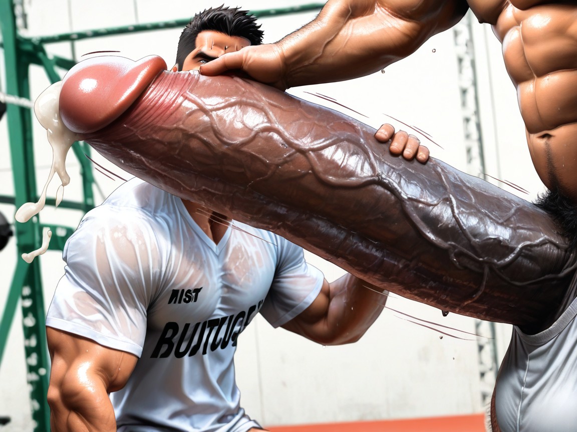 Slightly Hairy, Wearing Gym Shoes, Impossibly Oversized Hyper Penis AI同性戀黃片