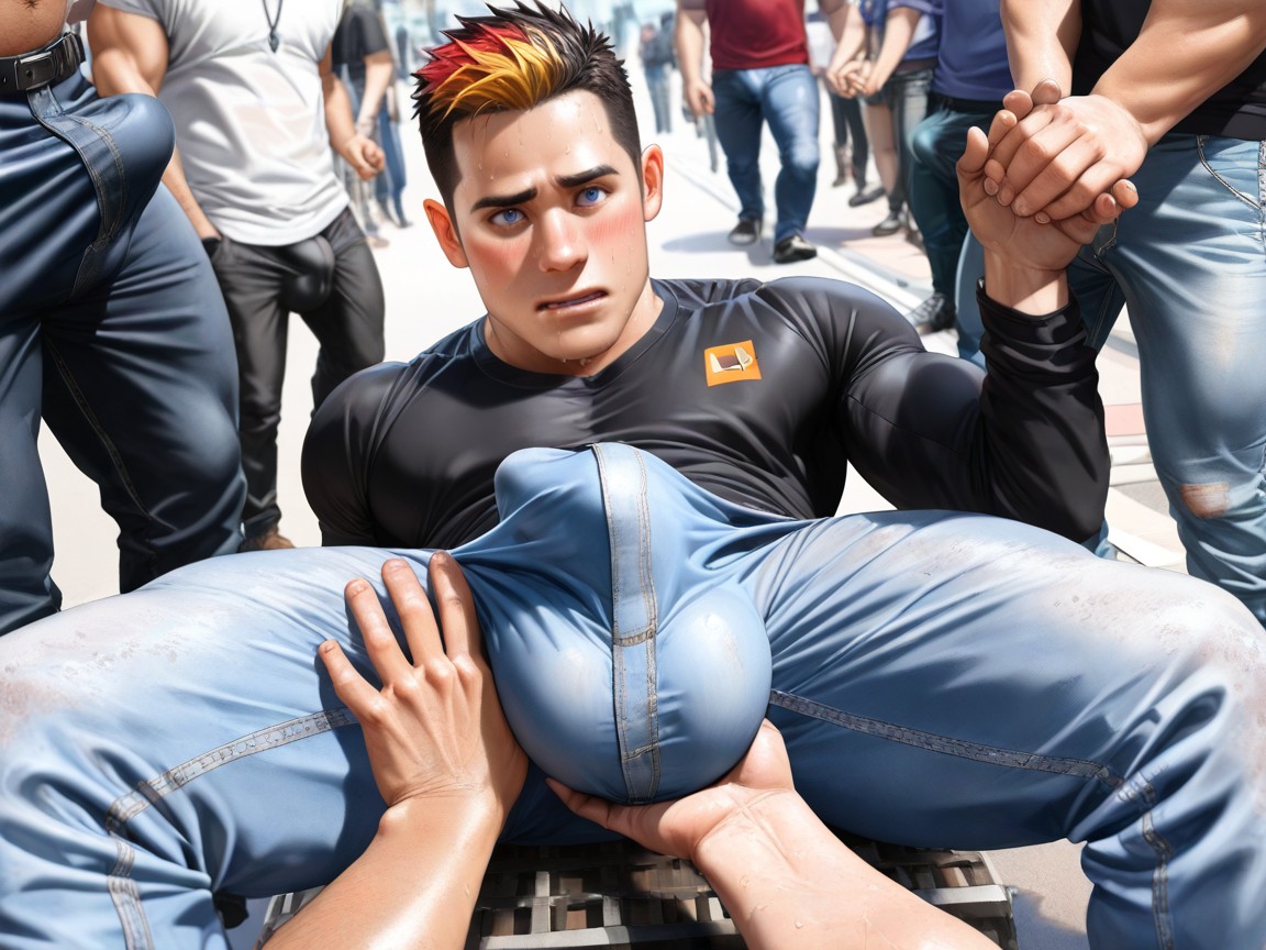 View From Above, Male, Hands Touch Cock ゲイAIポルノ
