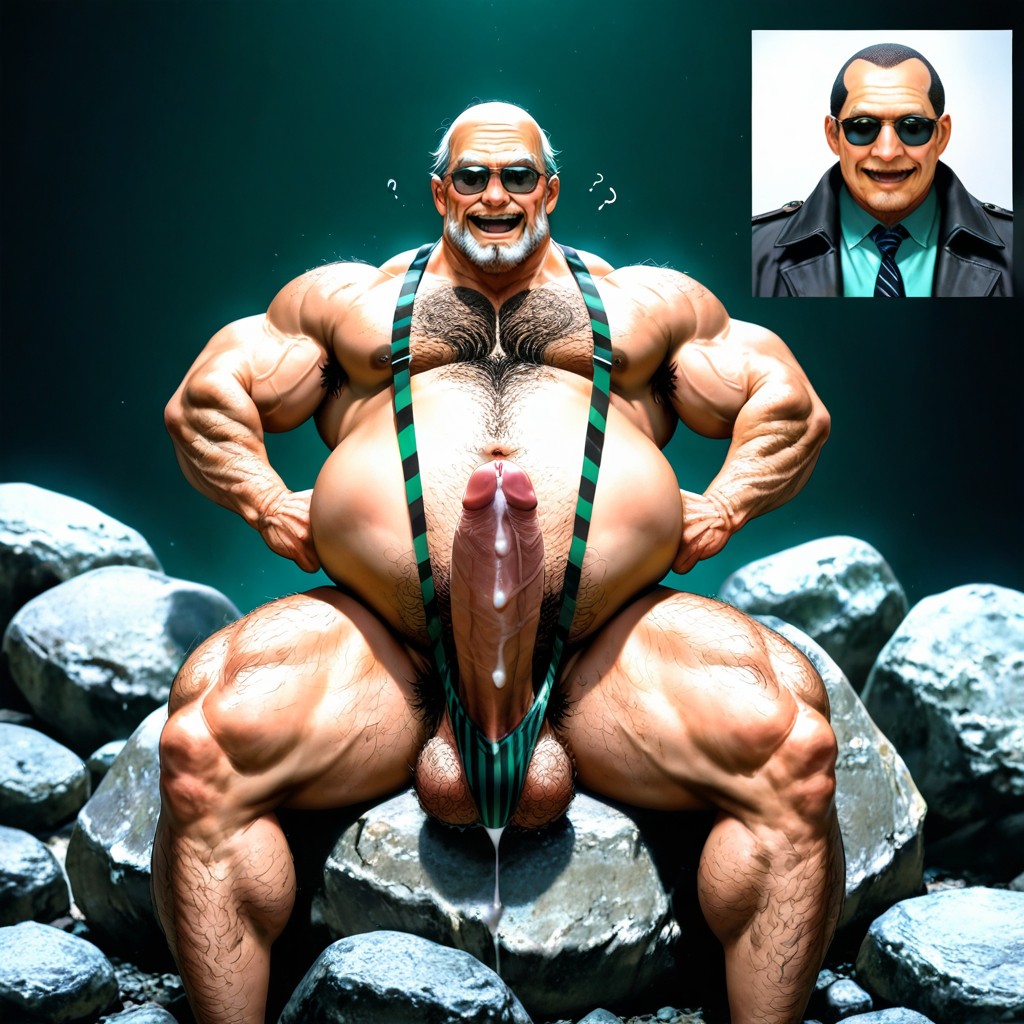 シネマティック, 晴れ, Corduroy Striped Textured Striped Green Camo Jockstrap Undies ゲイAIポルノ