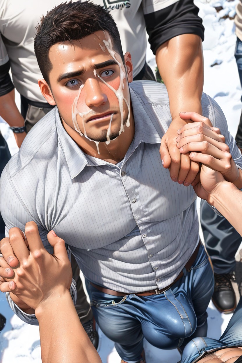 顏射, Jeans With Hyper Erection Outline Visible, Concerned AI同性戀黃片