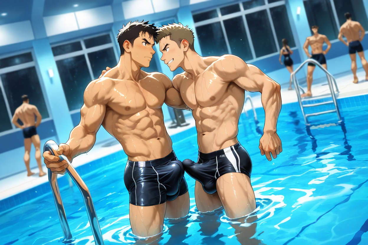2人, Tilted Angle, At Pool ゲイAIポルノ