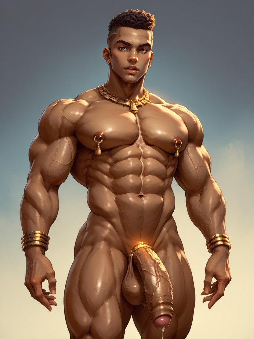 Front Side View, Oversized Round Heavy Bulging Hard Masculine Square Veiny Defined Pecs, Huge Long Foreskin AI同性戀黃片
