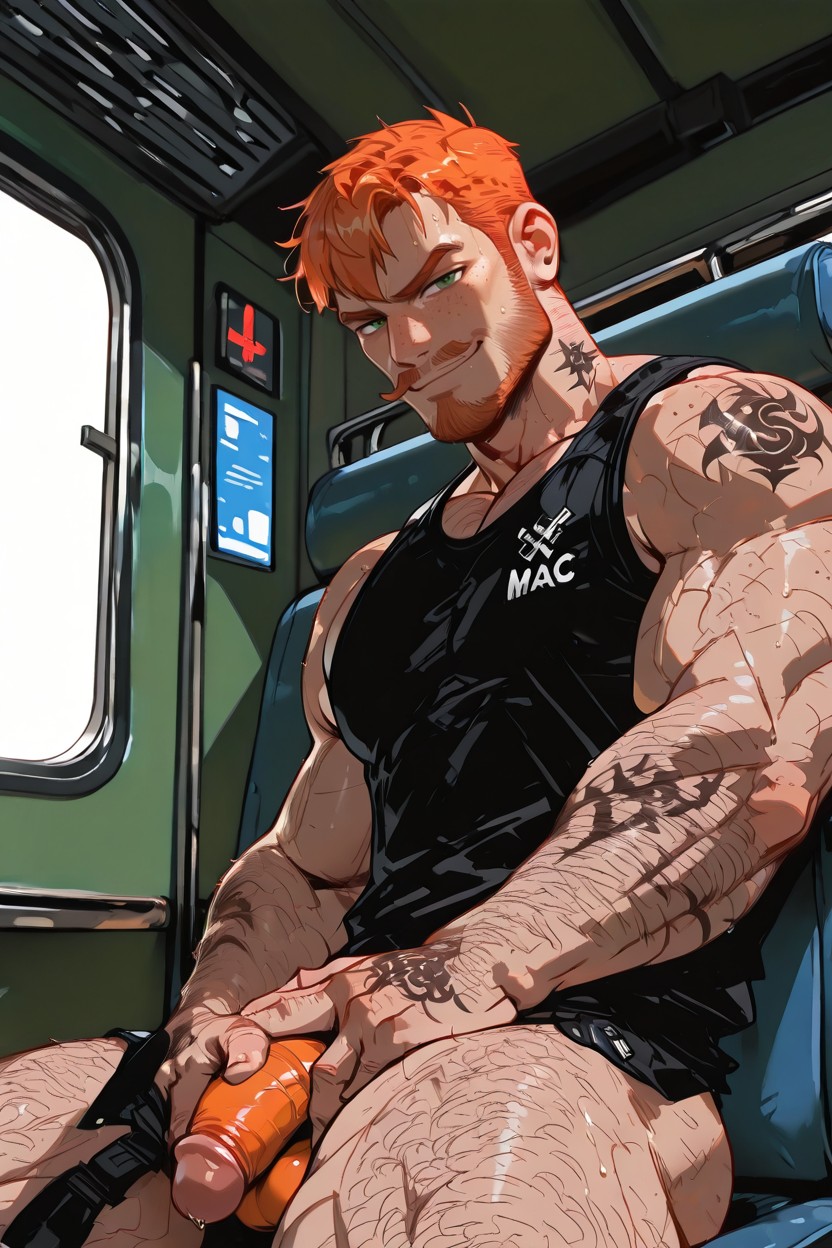 Covering Penis Entirely With Hands, Strong Male, Smug Expression AI同性恋黄片