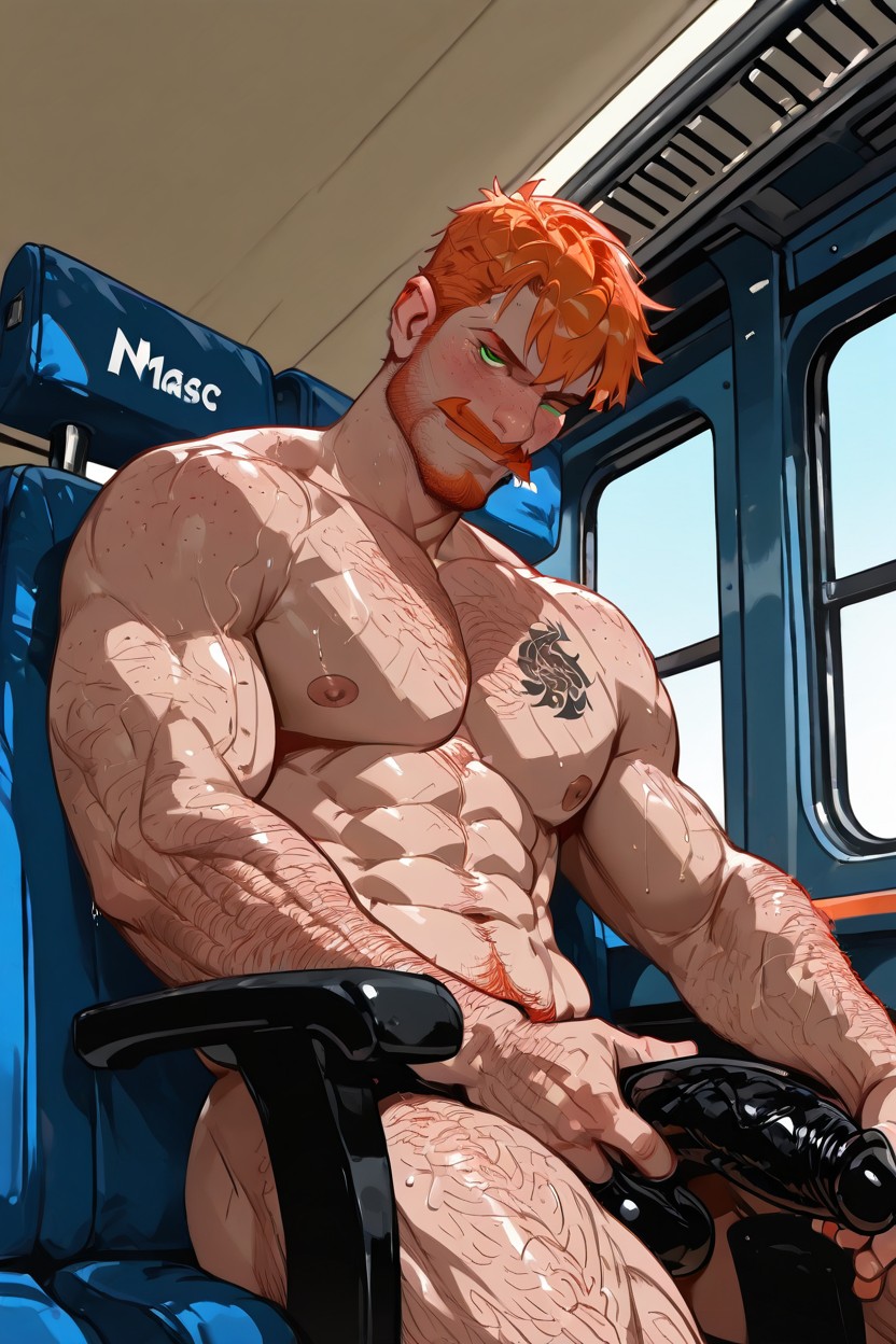 Beard Stubble, Muscular, English Mustache AI Gay Porn