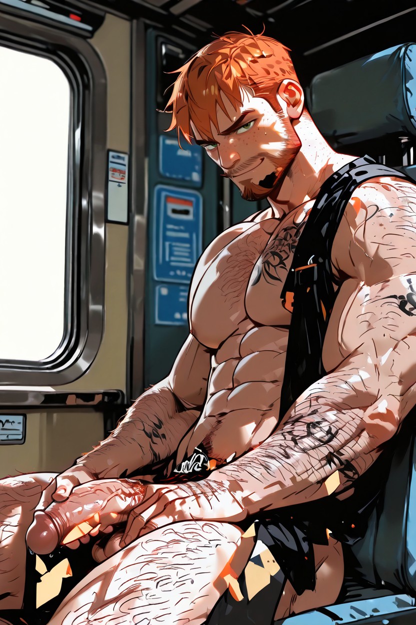Naked, Buzzer Hair, Only Masc Men ゲイAIポルノ