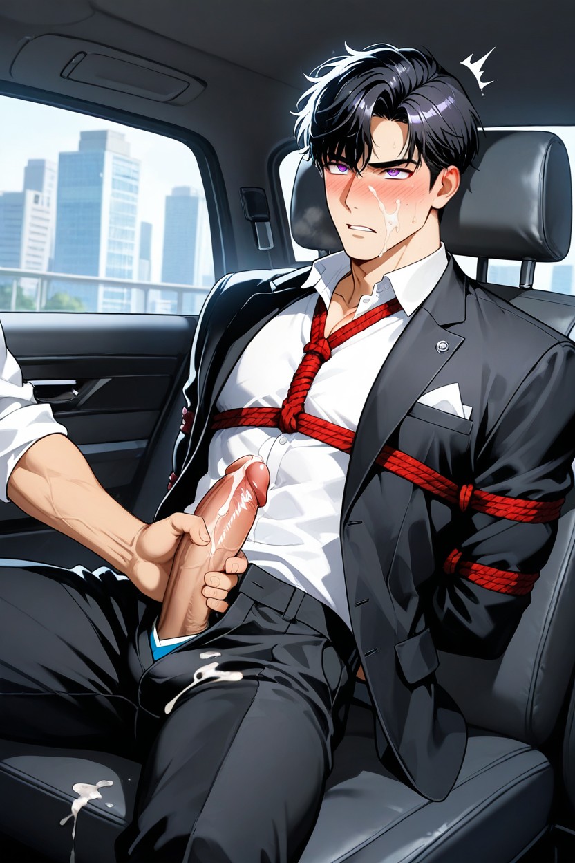 Black Work Pants, Handjob, Spiral Eyes ゲイAIポルノ