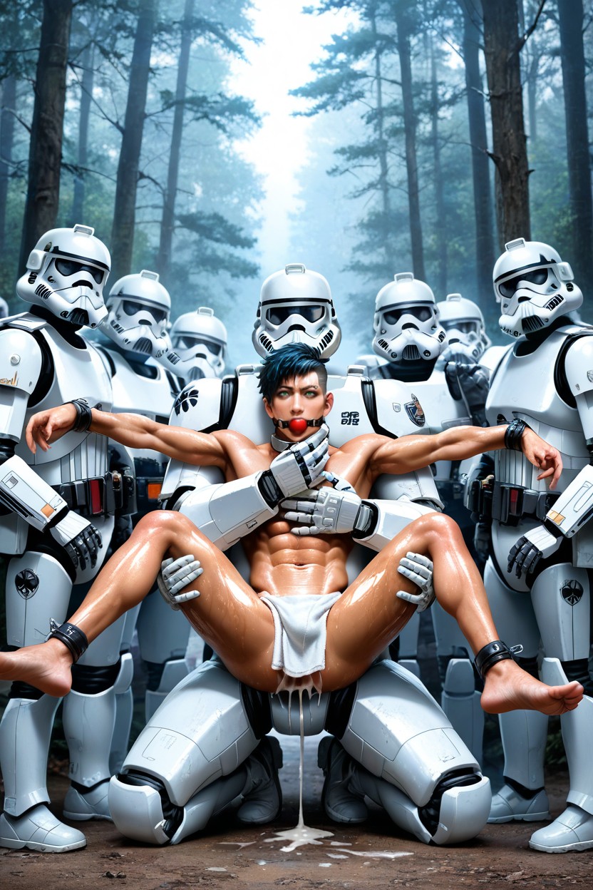 Stormtrooper Hand Tacking Photo, Legs Stretched Starlight, Emo AI同性戀黃片