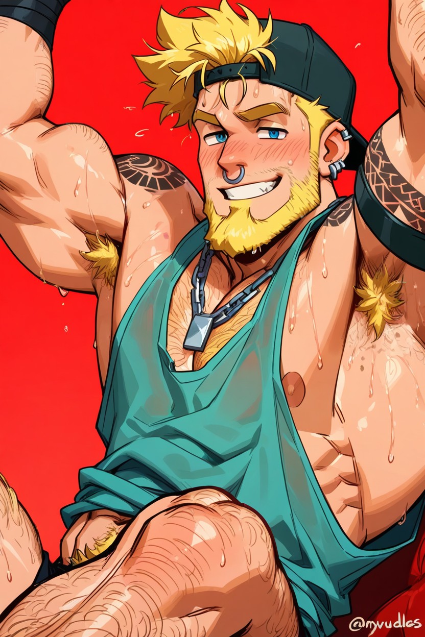 Fluffy Hair, Huge Cockbeard Stubble, Blonde Beard ゲイAIポルノ