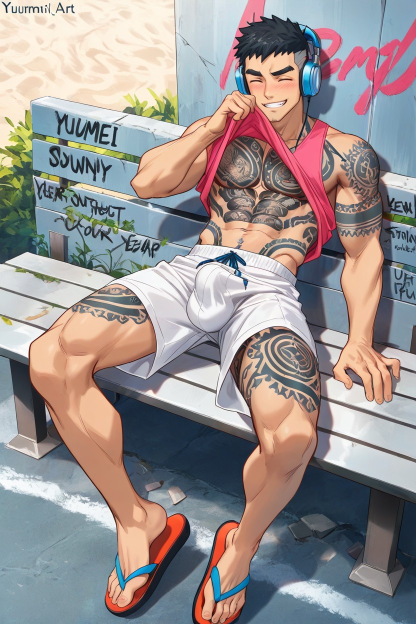 苗条, Flip-flops, Strong Lines AI同性恋黄片