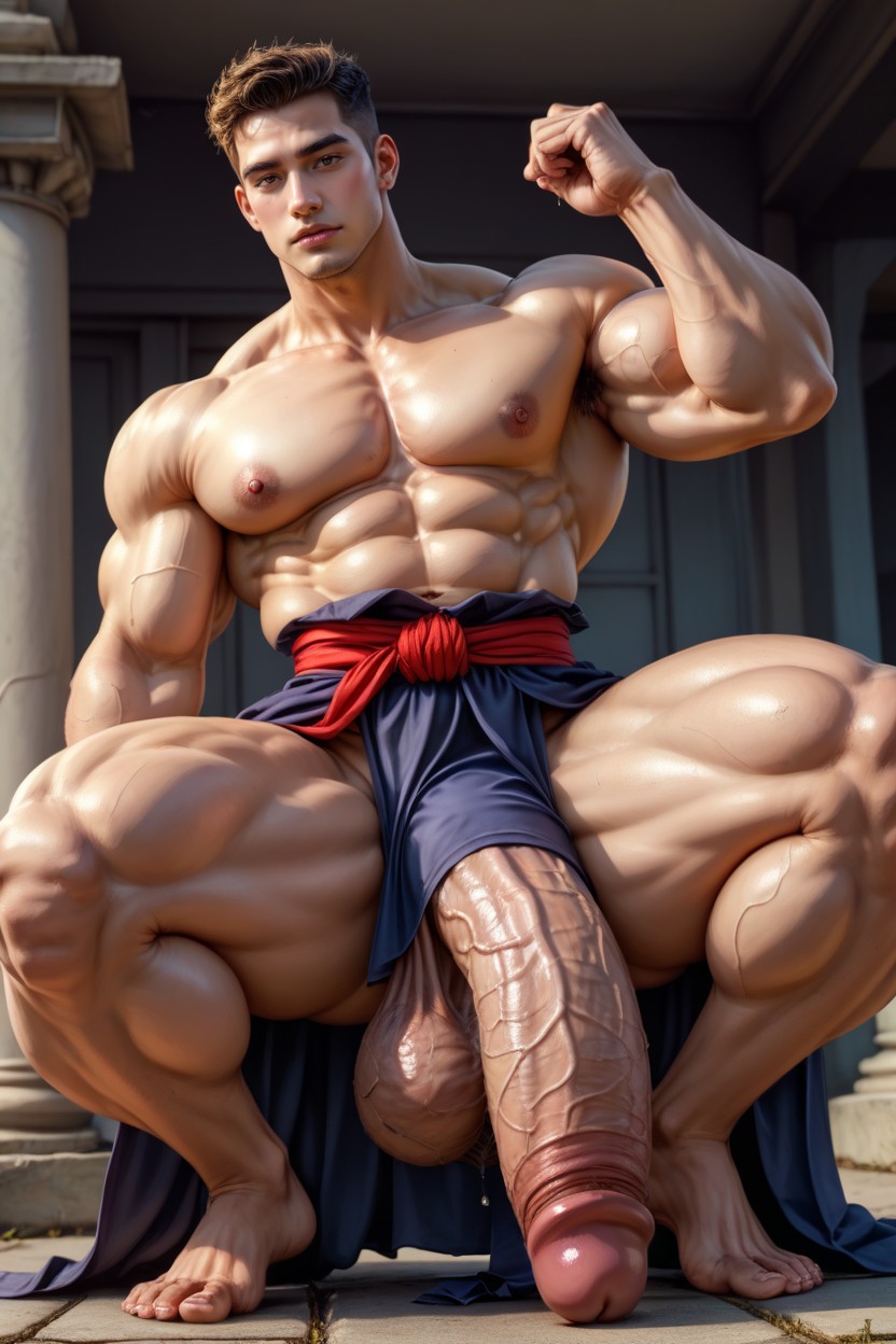 Penis Bulge, Photorealistic, Provocative Pose AI Gay Porn