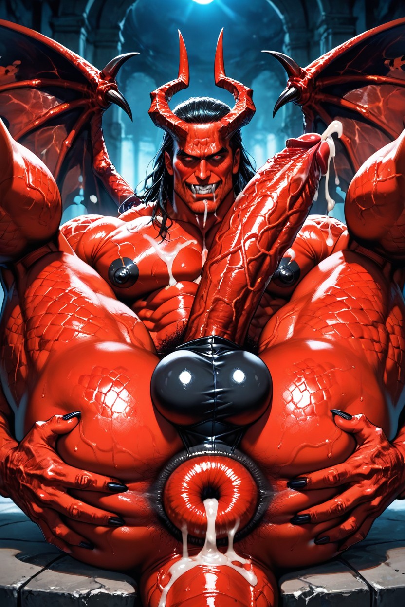 High Definition, Full Naked, Demon Wings On Back AI同性恋黄片