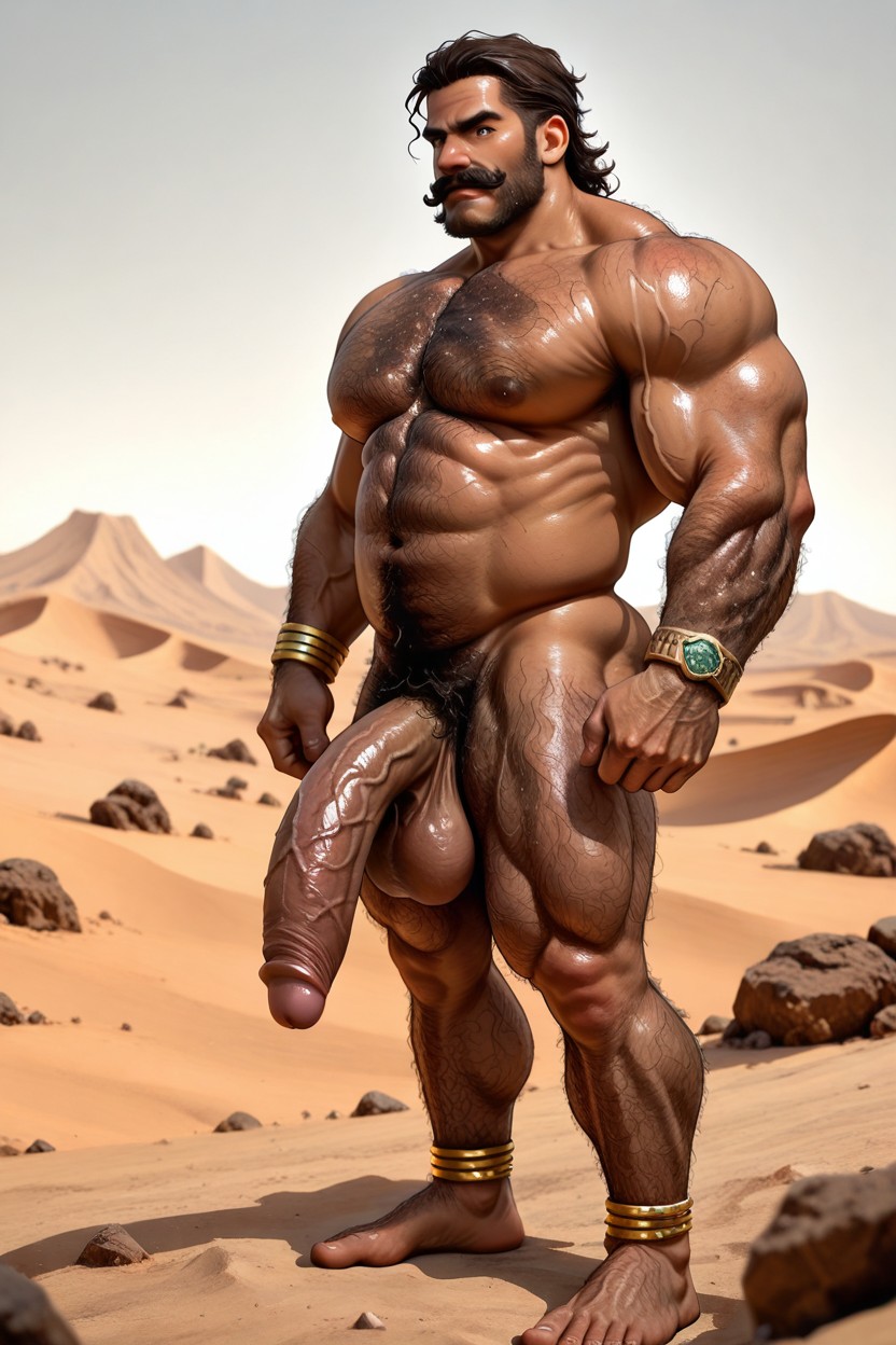 Impossibly Huge Muscles, Extra Long Foreskin, Disproportionately Huge Pecs AI Gay Porn